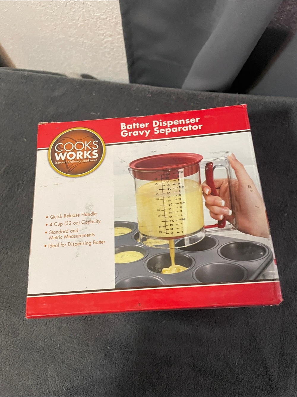 Red Batter Dispenser with Gravy Separator